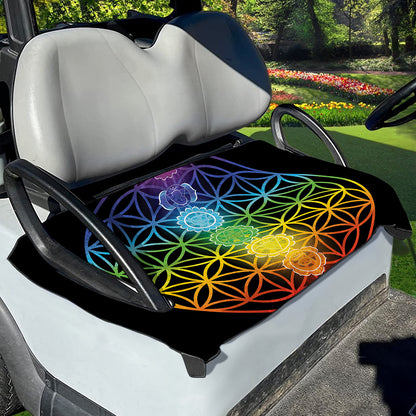 Seven Chakras Flower Of Life Print Golf Cart Seat Cover
