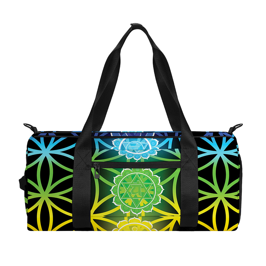 Seven Chakras Flower Of Life Print Gym Bag