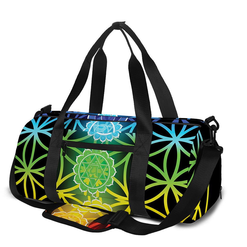 Seven Chakras Flower Of Life Print Gym Bag
