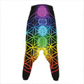 Seven Chakras Flower Of Life Print Hammer Pants