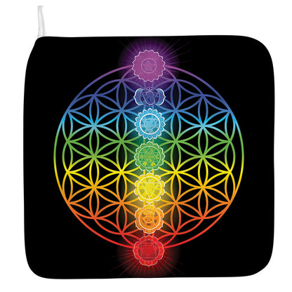 Seven Chakras Flower Of Life Print Hand Towel