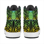 Seven Chakras Flower Of Life Print High Top Leather Sneakers