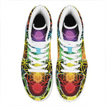 Seven Chakras Flower Of Life Print High Top Leather Sneakers