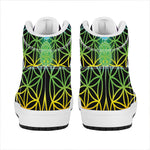 Seven Chakras Flower Of Life Print High Top Leather Sneakers