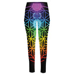 Seven Chakras Flower Of Life Print High-Waisted Pocket Leggings