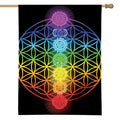 Seven Chakras Flower Of Life Print House Flag