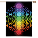 Seven Chakras Flower Of Life Print House Flag