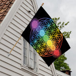 Seven Chakras Flower Of Life Print House Flag