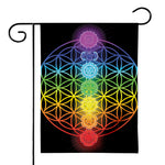 Seven Chakras Flower Of Life Print House Flag