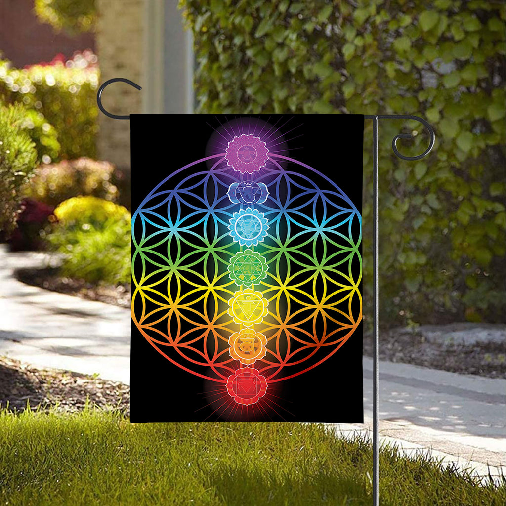 Seven Chakras Flower Of Life Print House Flag