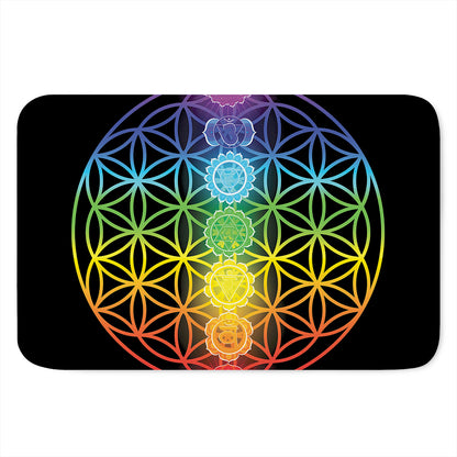 Seven Chakras Flower Of Life Print Indoor Door Mat