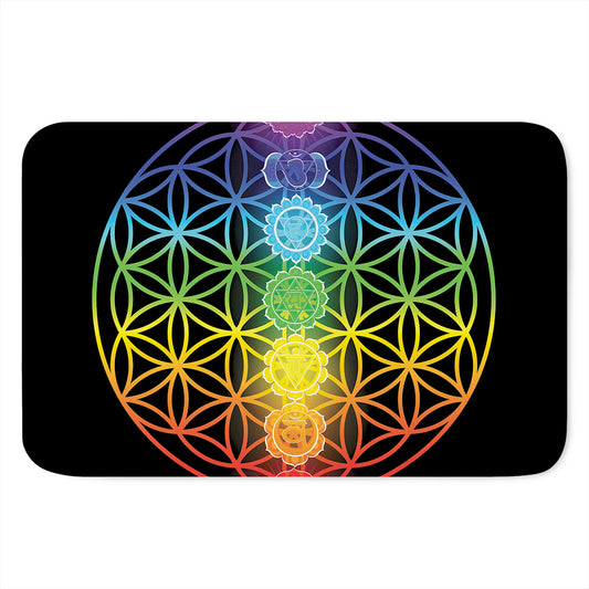 Seven Chakras Flower Of Life Print Indoor Door Mat