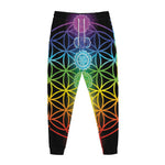 Seven Chakras Flower Of Life Print Jogger Pants