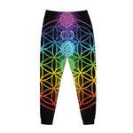 Seven Chakras Flower Of Life Print Jogger Pants