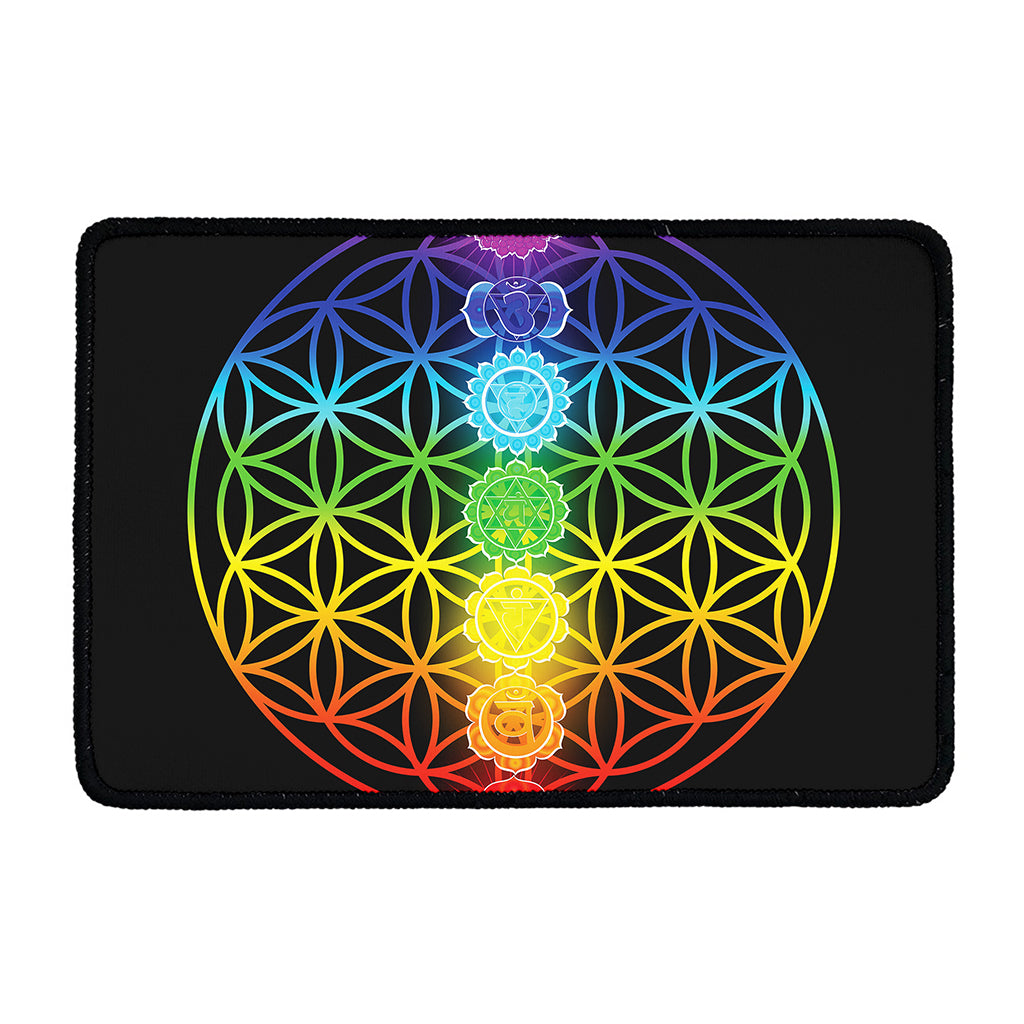 Seven Chakras Flower Of Life Print Kitchen Mat