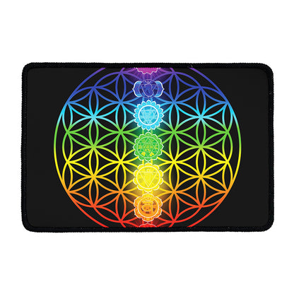 Seven Chakras Flower Of Life Print Kitchen Mat