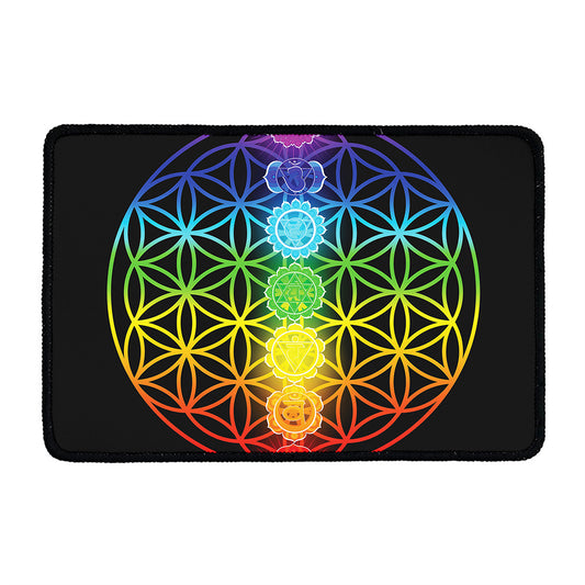 Seven Chakras Flower Of Life Print Kitchen Mat