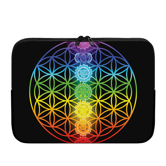 Seven Chakras Flower Of Life Print Laptop Sleeve