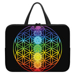 Seven Chakras Flower Of Life Print Laptop Sleeve With Handle