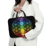 Seven Chakras Flower Of Life Print Laptop Sleeve With Handle