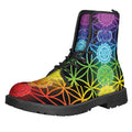 Seven Chakras Flower Of Life Print Lace-Up Boots
