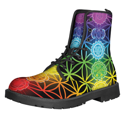 Seven Chakras Flower Of Life Print Backpack