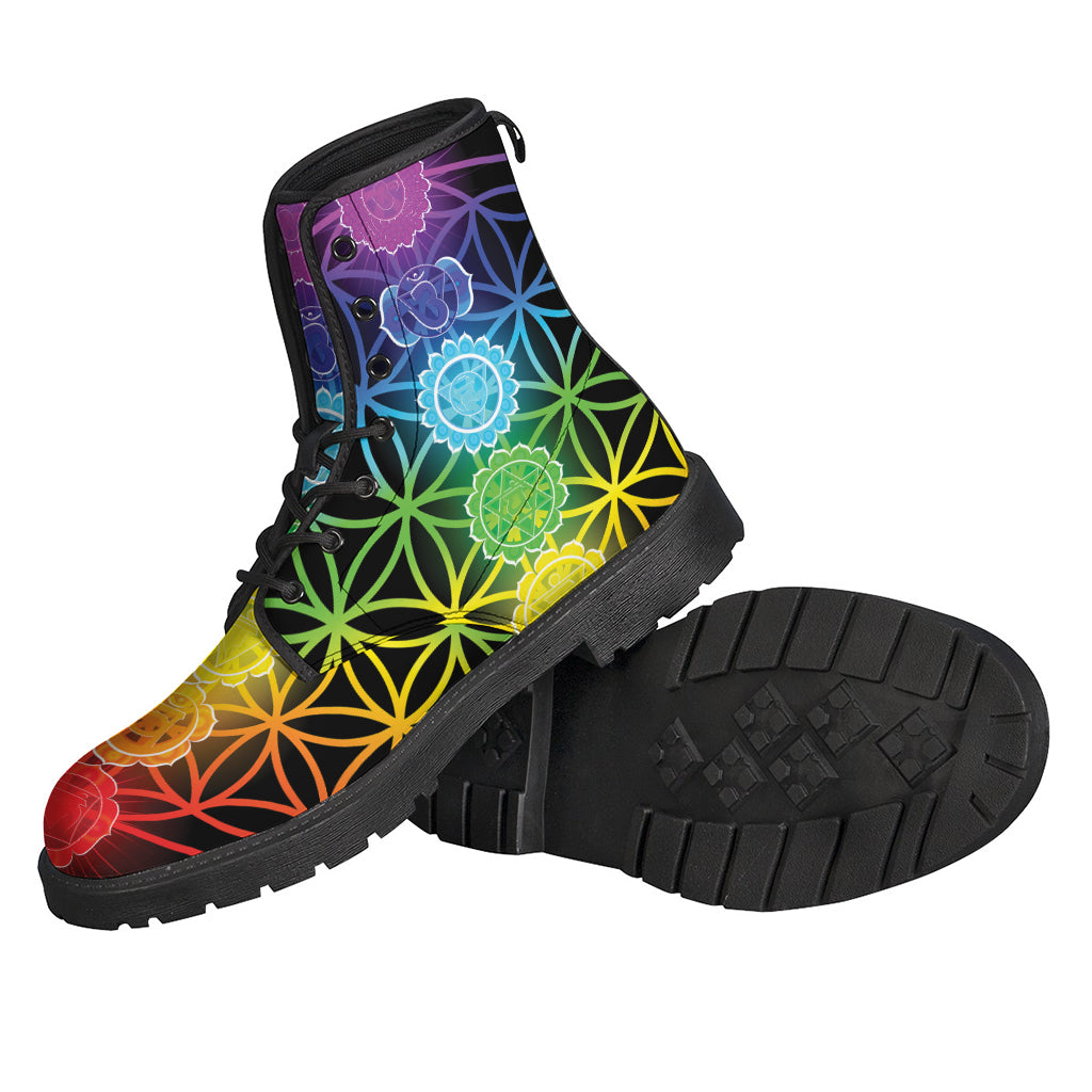 Seven Chakras Flower Of Life Print Backpack