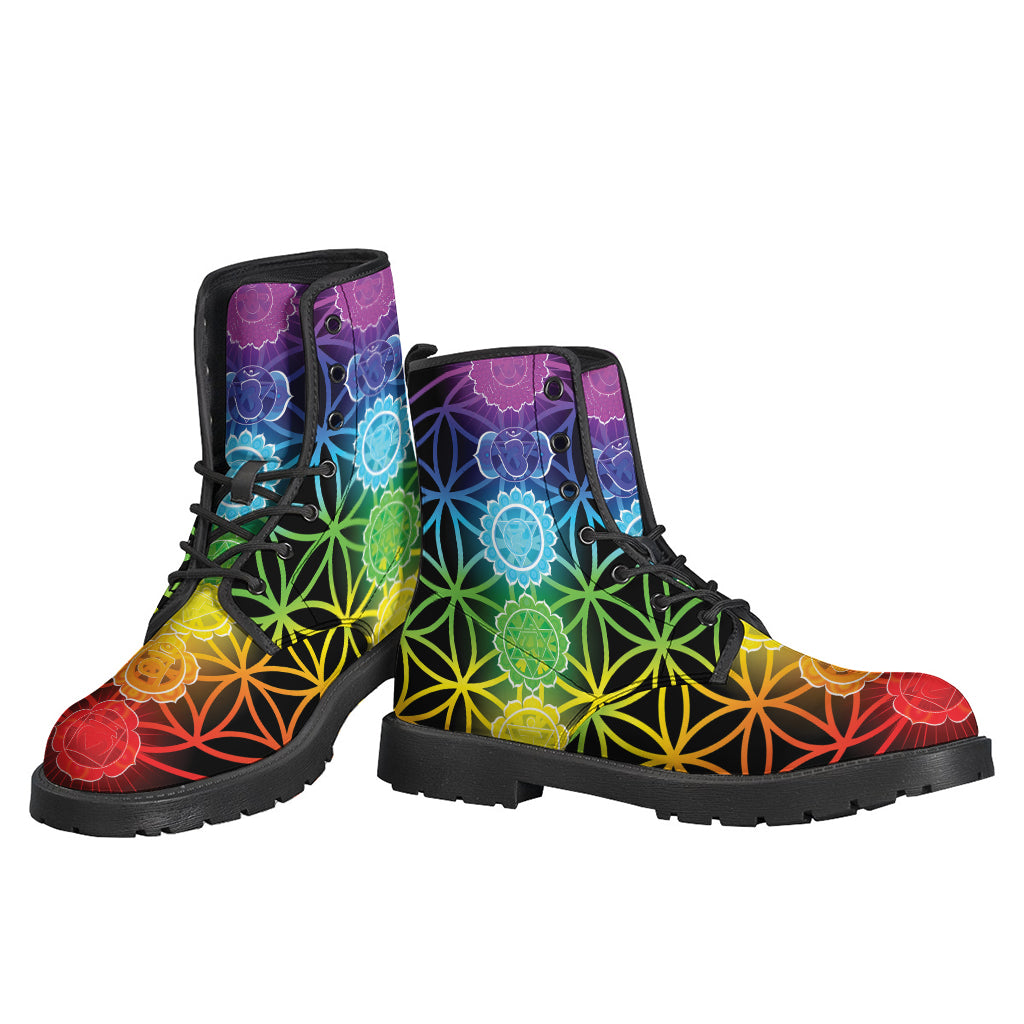 Seven Chakras Flower Of Life Print Backpack