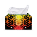 Seven Chakras Flower Of Life Print Leather Tissue Box Cover