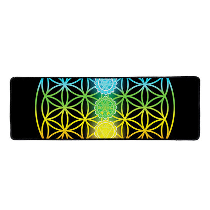 Seven Chakras Flower Of Life Print Long Kitchen Mat