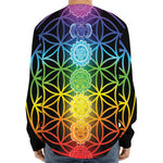 Seven Chakras Flower Of Life Print Long Sleeve Baseball Jersey