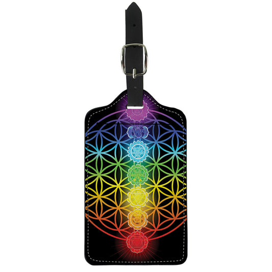 Seven Chakras Flower Of Life Print Luggage Tag
