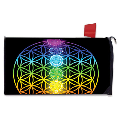 Seven Chakras Flower Of Life Print Mailbox Cover