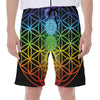 Seven Chakras Flower Of Life Print Men's Beach Shorts