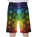 Seven Chakras Flower Of Life Print Men's Beach Shorts