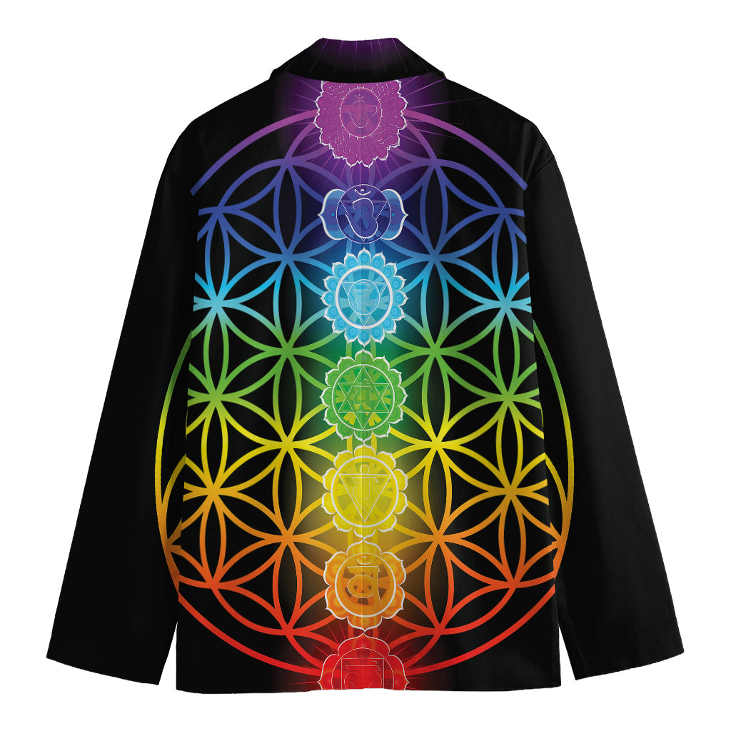 Seven Chakras Flower Of Life Print Men's Blazer