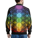 Seven Chakras Flower Of Life Print Men's Bomber Jacket