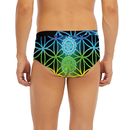 Seven Chakras Flower Of Life Print Men's Briefs