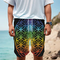 Seven Chakras Flower Of Life Print Men's Cargo Shorts