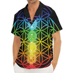 Seven Chakras Flower Of Life Print Men's Deep V-Neck Shirt