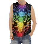 Seven Chakras Flower Of Life Print Men's Fitness Tank Top