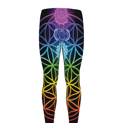 Seven Chakras Flower Of Life Print Men's leggings