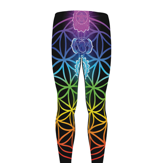 Seven Chakras Flower Of Life Print Men's leggings