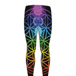 Seven Chakras Flower Of Life Print Men's leggings