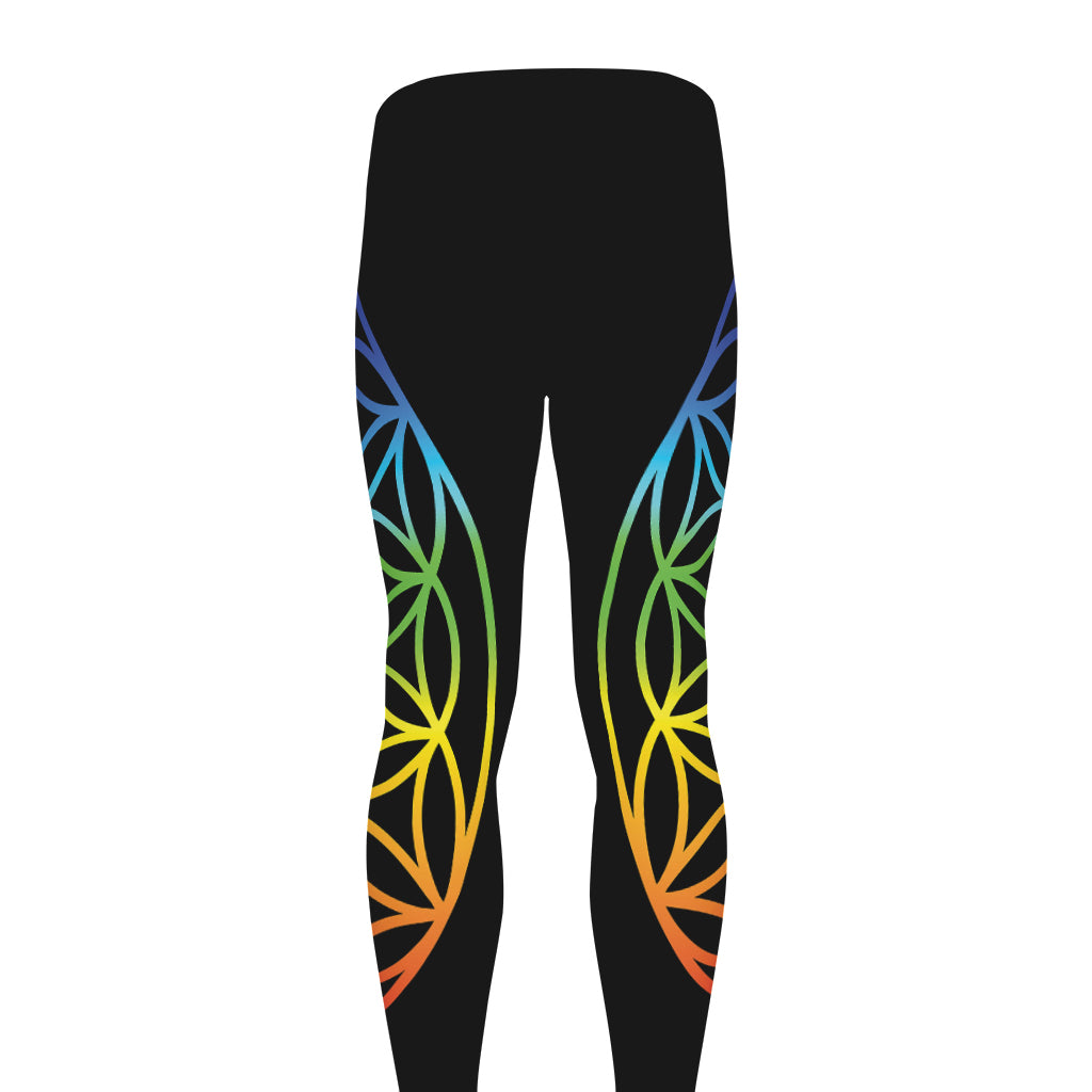 Seven Chakras Flower Of Life Print Men's leggings