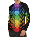 Seven Chakras Flower Of Life Print Men's Long Sleeve Rash Guard