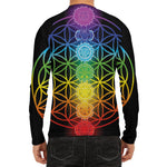 Seven Chakras Flower Of Life Print Men's Long Sleeve Rash Guard