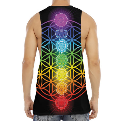 Seven Chakras Flower Of Life Print Men's Muscle Tank Top