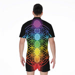 Seven Chakras Flower Of Life Print Men's Rompers