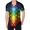 Seven Chakras Flower Of Life Print Men's Shirt